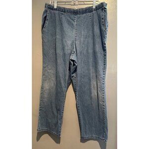 Alfred Dunner Womens Plus Size 18W Blue Stretch Poly Cotton Jeans Pants comfort